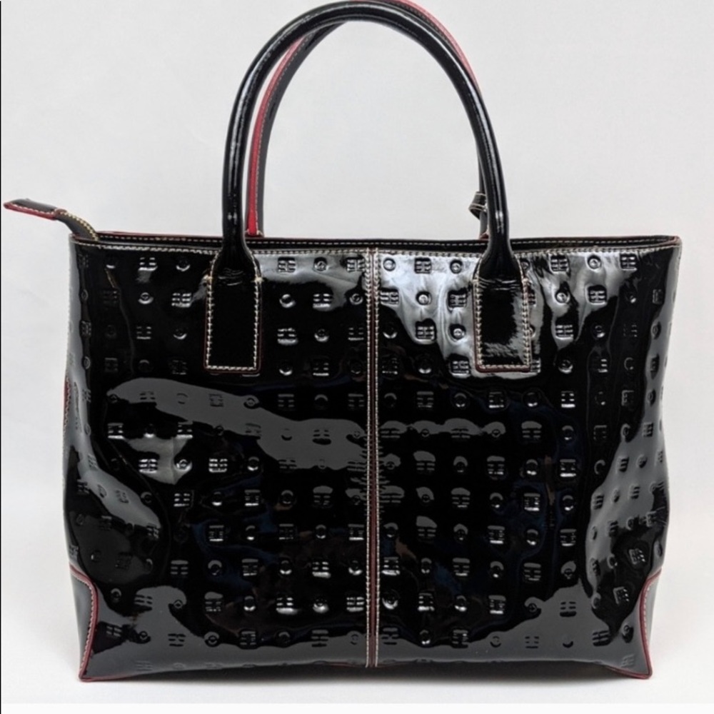 Luxury Black Patent Leather monogram ARCADIA Purse